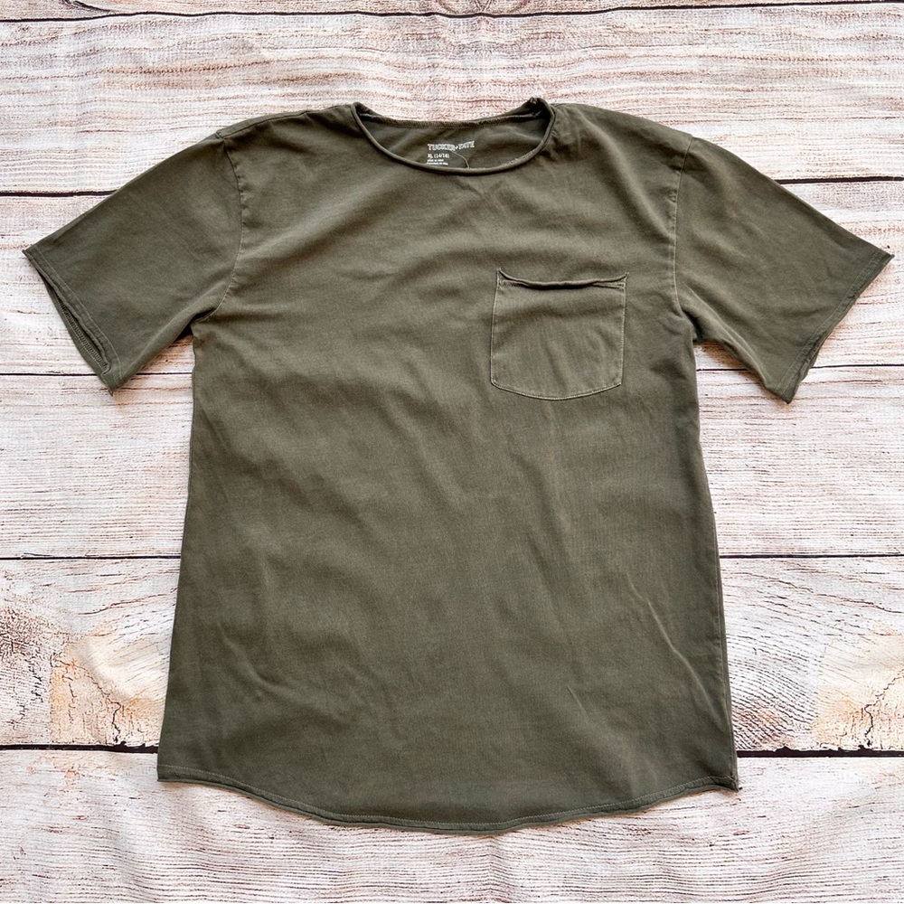 Tucker + Tate Army Green Roll Hem T-shirt Boy’s XL 14 16
